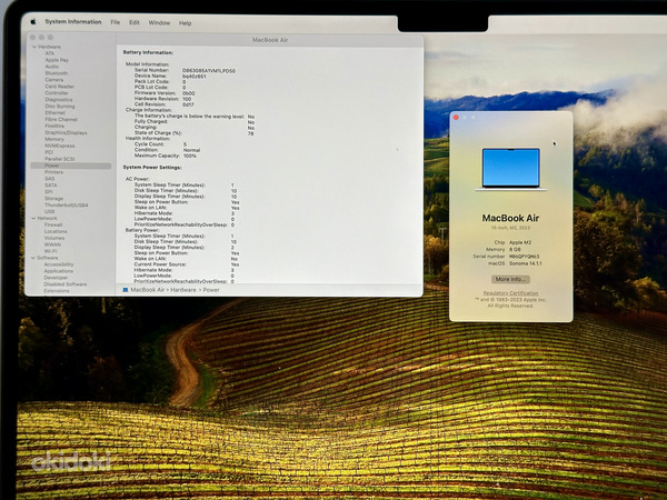 Apple Macbook Air 15 M2 8/256GB SWE nagu uus, garantii! (foto #9)