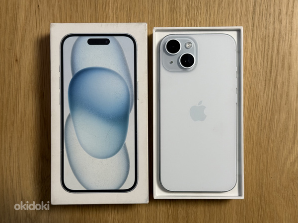 Apple iPhone 15 Blue 128GB uueväärne. Aku 100%. Garantii