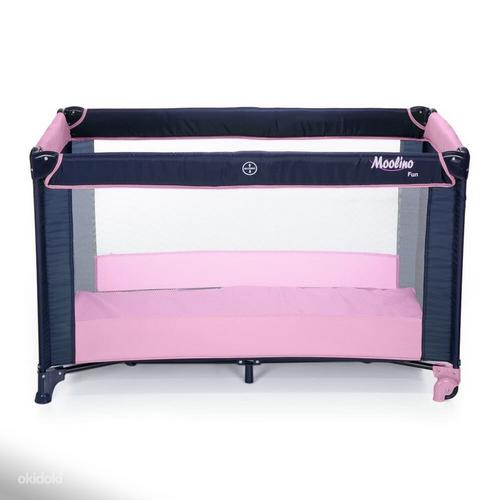 Раскладная детская кроватка-манеж, розовая, новая (фото #3)