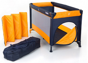 Раскладная детская кроватка-манеж, оранжевая, новая