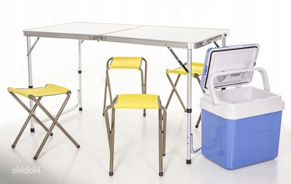 Kokkuklapitav laud + 4 tooli, uus (foto #1)
