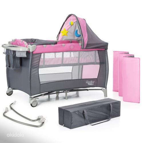 Раскладная кроватка-манеж Moolino Happy +, розовый (фото #5)