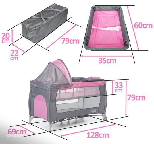 Раскладная кроватка-манеж Moolino Happy +, розовый (фото #8)