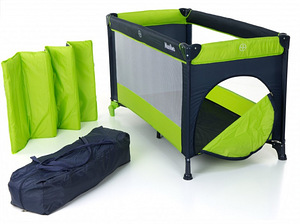 Раскладная детская кроватка-манеж, зеленая, новая