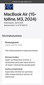 Apple Macbook Air 15 M3 2024 8/512GB Starlight SWE, nagu uus (7 foto / 8)
