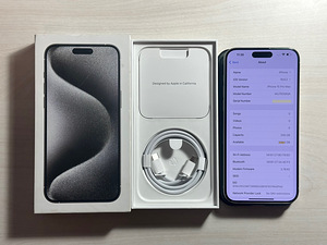 Apple iPhone 15 Pro Max White Titanium 256GB v heas korras. (8 foto / 9)