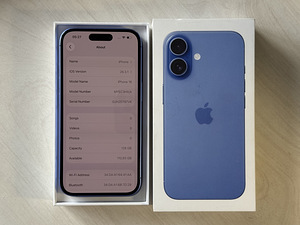 Apple iPhone 16 Ultramarine 128GB heas korras. Aku 100% CC88 (5 foto / 7)