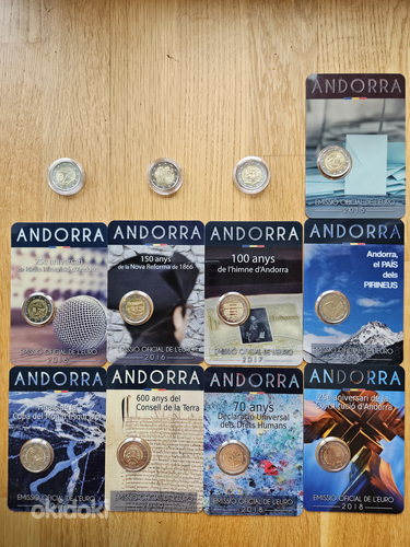 Юбилейные монеты Андорры, Сан-Марино, Ватикана, Монако 2 евр (фото #1)