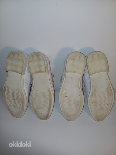 Белые кожаные туфли на липучке для мальчиков (37 и 38)вместе (фото #8)