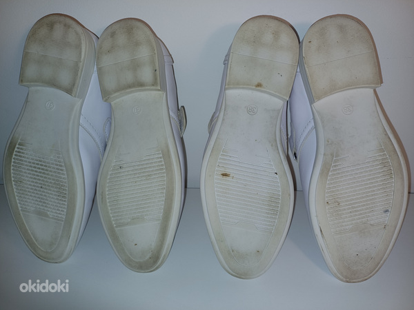 Белые кожаные туфли на липучке для мальчиков (37 и 38)вместе (фото #9)