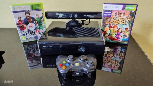 Xbox 360 + Kinect + пульт ДУ + 2 игры (фото #1)