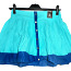 Яркая бирюзовая с синей отделкой хб летняя юбка, 38-M (фото #1)