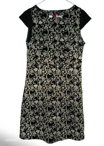 Desigual must-pruun kleit-tunika südamemustriga, S-M (foto #3)