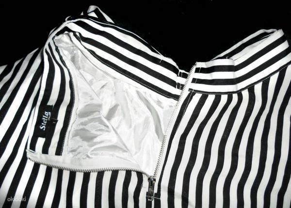 Пышная черно-белая юбка в полоску в морском стиле, L-38-40 (фото #7)