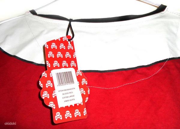 Санта темно- красная мужская футболка с принтом, XL, новая (фото #5)