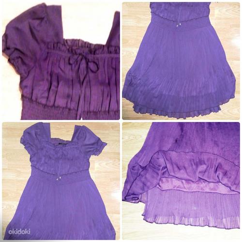 Шифоновое плиссированное лиловое платье, 36-38 (UK10) (фото #2)