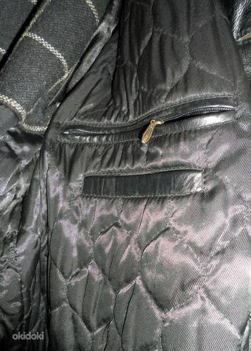 Saki Leather черное длинное кожаное утепленное пальто, 54-XL (фото #5)