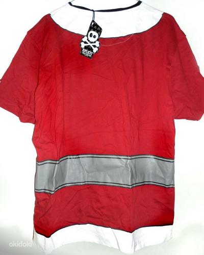 Санта темно- красная мужская футболка с принтом, XL, новая (фото #3)