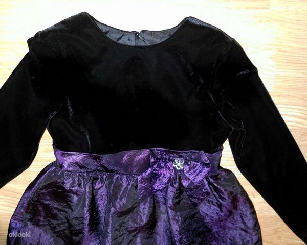 Нарядное бархатное платье с шелковой юбкой-тюльпан, 128-134 (фото #3)