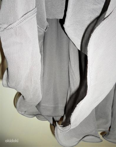 Särava hõbehall pidulik litritega šifooni kleit, XS, uus (foto #7)