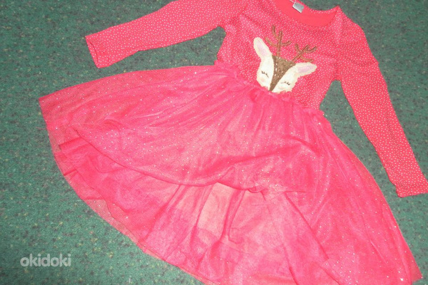 Ergud punased glitteriga pidulikud kleidid, 116 (2 tk) (foto #3)