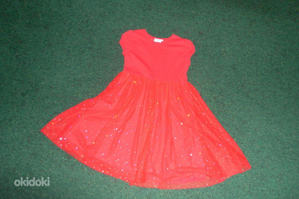 Ergud punased glitteriga pidulikud kleidid, 116 (2 tk) (foto #5)