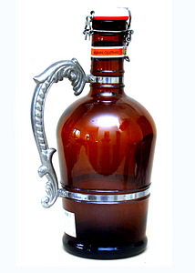Suur vintage öllekann-öllepudel (klaas-metall),3 L (9 foto / 10)