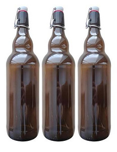 Tume klaaspudel 1L, traatkorgiga , 10 tk kokku (2 foto / 5)