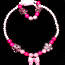 Прелестный розовый комплект-стрейч - ожерелье и браслет (фото #2)