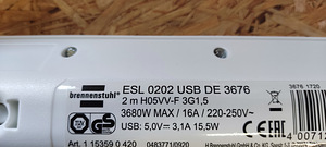 M:Brennenstuhl pikendusjuhe nurga Inox/valge 2XUSB 3.1A 2+2 (2 foto / 3)