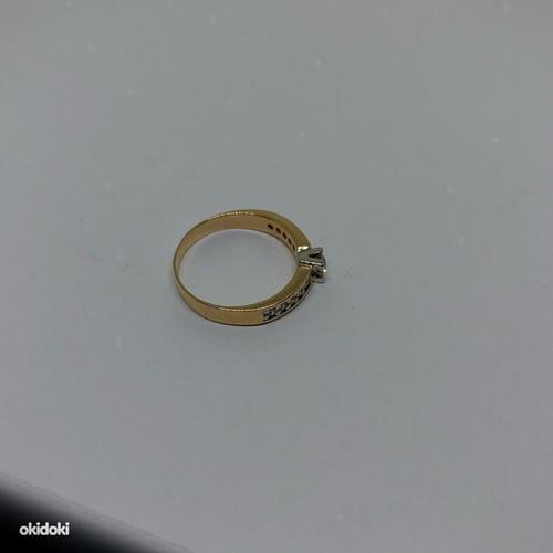 Золотое кольцо 585 пробы c бриллиантами (№836) (фото #2)