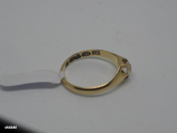 Золотое кольцо 750 пробы c бриллиантом 0,35 карат (№854) (фото #2)
