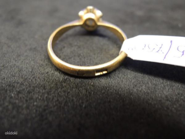 Kuld sõrmus teemantidega 750 proov (№L735) (foto #3)