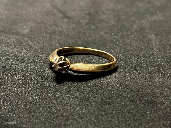 Золотое кольцо с бриллиантом 585 проба (№K210) (фото #1)