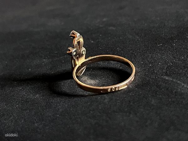 Золотое кольцо с бриллиантом 585 проба (№K218) (фото #4)
