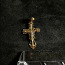Золотой кресть с блиллиантом 585 проба (№K235) (фото #3)