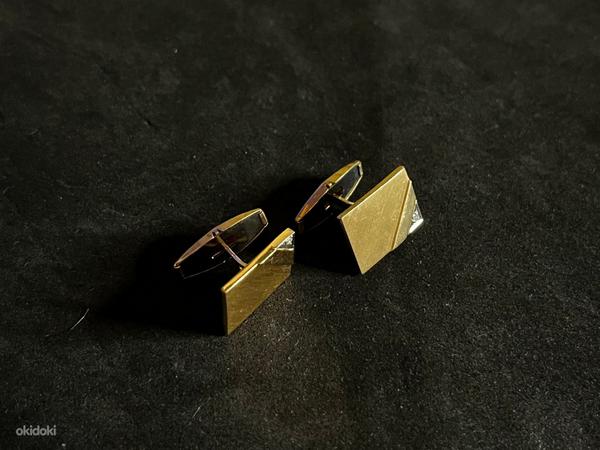 Золотые запонки с бриллиантом 585 проба (№K246) (фото #5)