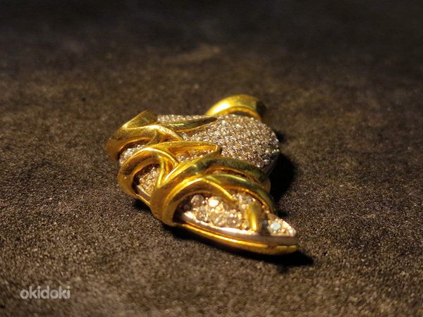 Золотой Кулон с бриллиантами 750 проба (№L847) (фото #4)