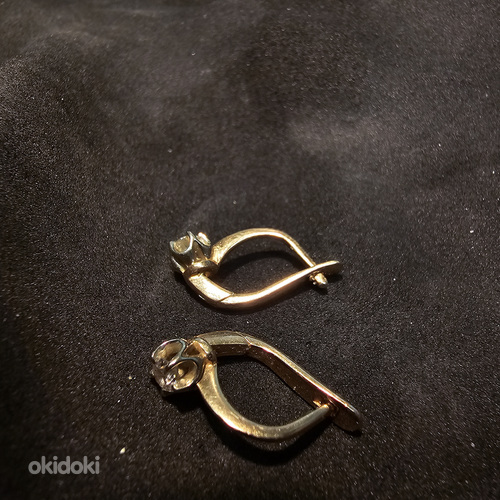 Kuld kõrvarõngad teemantidega 585 proov (№L875) (foto #7)