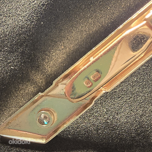 Зажим для галстука из золота 585 Проба c бриллиантом (L918) (фото #10)