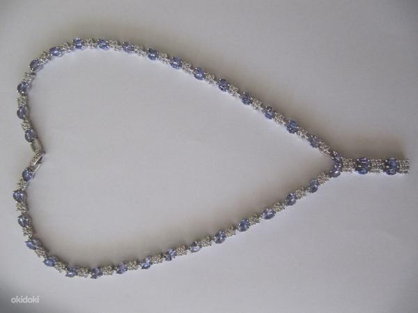 Серебряное ожерелье с танзанитами (фото #1)
