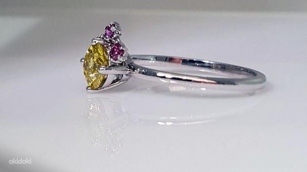 Diamond Fancy кольцо белое золото - 0.89 ct. Новое (фото #2)