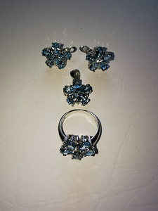 Hõbedast komplekt Topaz Blue. (2 foto / 2)