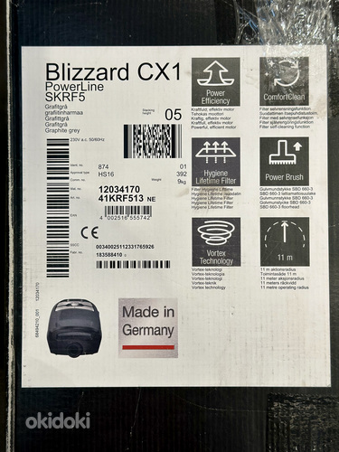 Miele Blizzard CX1 Powerline tolmukotita tolmuimeja hall,uus (foto #2)