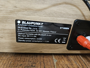 Blaupunkt VT100BK on vertikaalne vinüülplaadimängija koos BT (3 foto / 5)