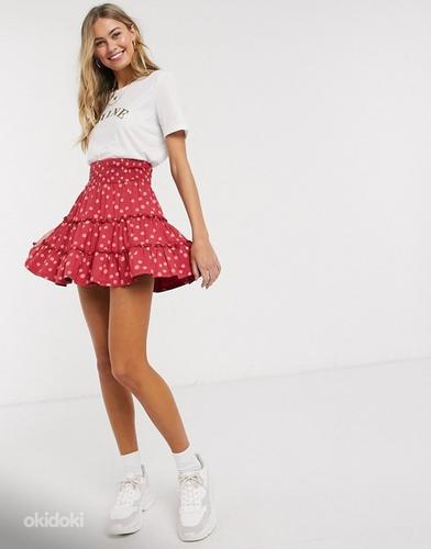Asos новая розовая юбка в горошек, M (фото #1)