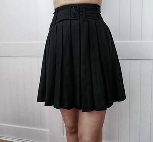 Monton высококачественная черная плиссированная юбка с поясом, размер XS
