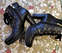 Кожаные ботинки högl черного цвета на каблуке, ботинки, 39