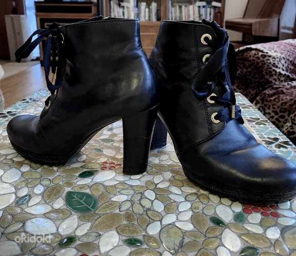 Кожаные ботинки högl черного цвета на каблуке, ботинки, 39 (фото #3)