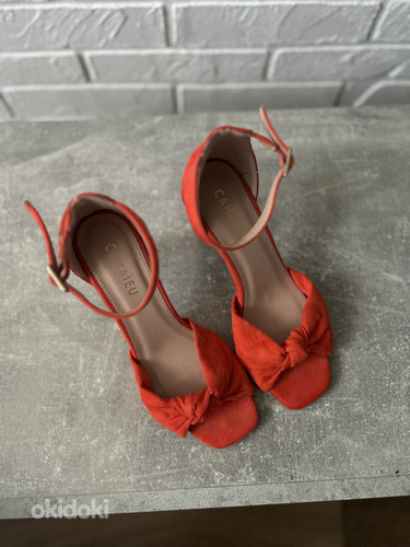 Оранжевые туфли, туфли на каблуке, 38 (фото #3)